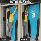 New Zealand Custom Door Cover Fire Basketball Maori Tribal Sky Blue - Aussie Hoodie