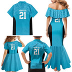 New Zealand Custom Family Matching Mermaid Dress and Hawaiian Shirt Fire Basketball Maori Tribal Sky Blue - Aussie Hoodie