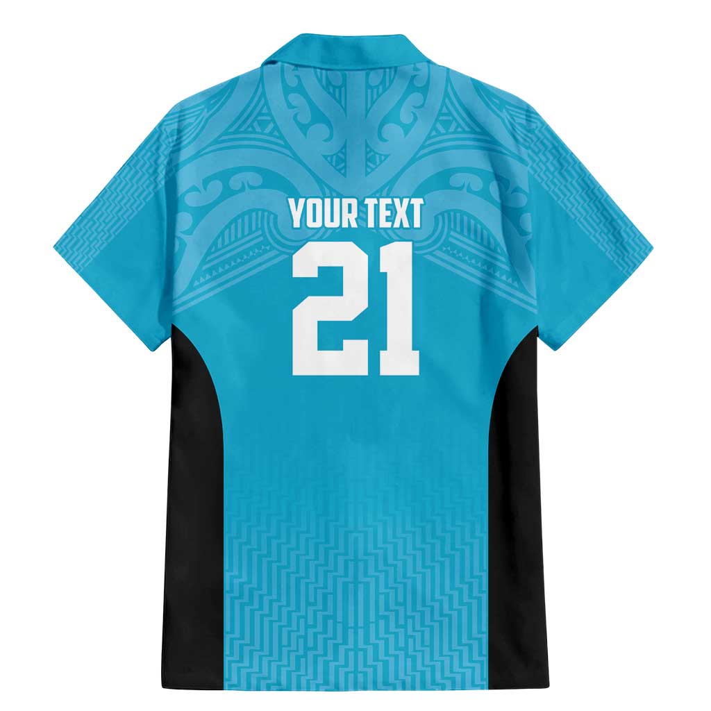 New Zealand Custom Family Matching Mermaid Dress and Hawaiian Shirt Fire Basketball Maori Tribal Sky Blue - Aussie Hoodie