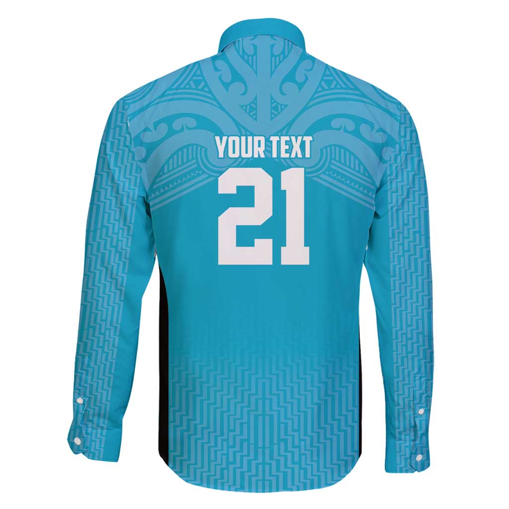New Zealand Custom Family Matching Off Shoulder Short Dress and Hawaiian Shirt Fire Basketball Maori Tribal Sky Blue - Aussie Hoodie