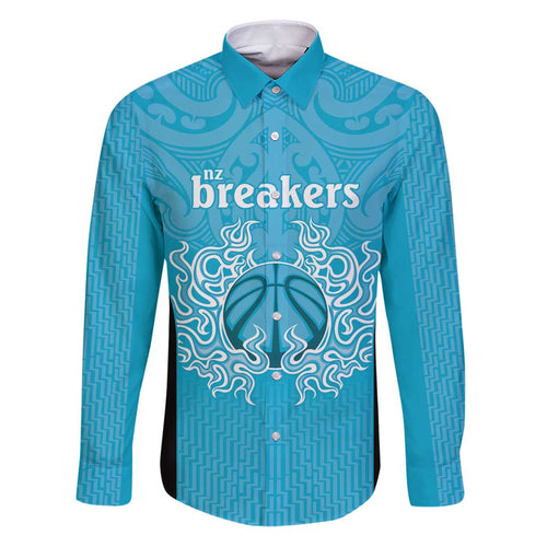 New Zealand Custom Family Matching Puletasi and Hawaiian Shirt Fire Basketball Maori Tribal Sky Blue - Aussie Hoodie