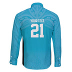 New Zealand Custom Family Matching Puletasi and Hawaiian Shirt Fire Basketball Maori Tribal Sky Blue - Aussie Hoodie