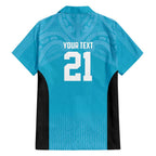 New Zealand Custom Family Matching Short Sleeve Bodycon Dress and Hawaiian Shirt Fire Basketball Maori Tribal Sky Blue - Aussie Hoodie