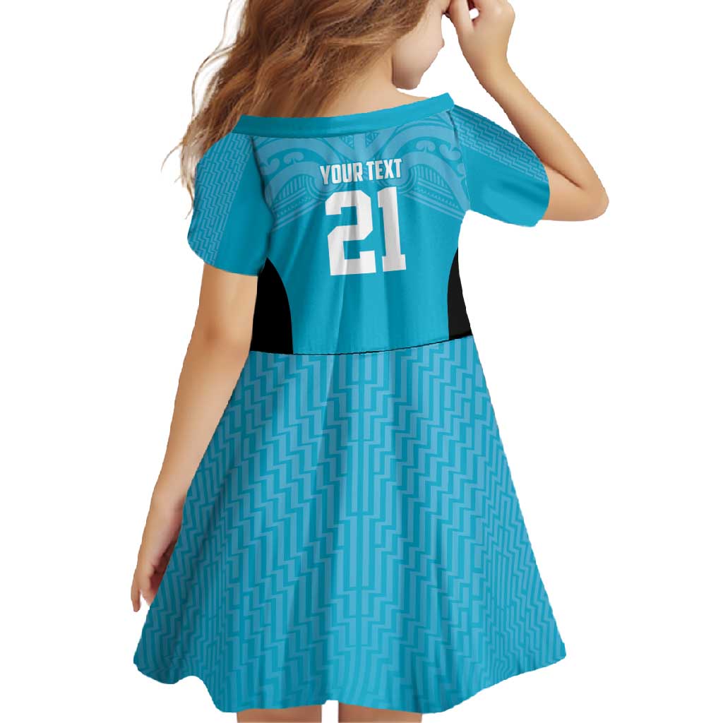 New Zealand Custom Family Matching Summer Maxi Dress and Hawaiian Shirt Fire Basketball Maori Tribal Sky Blue - Aussie Hoodie
