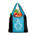 New Zealand Custom Grocery Bag Fire Basketball Maori Tribal Sky Blue - Aussie Hoodie