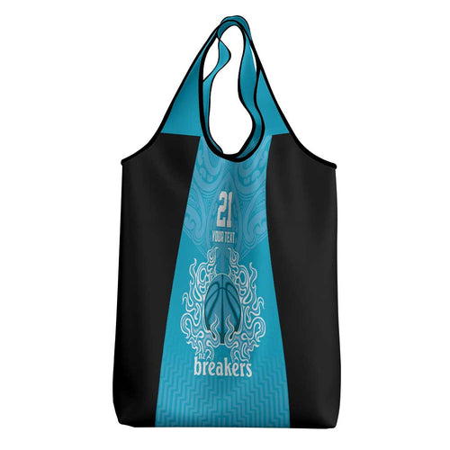 New Zealand Custom Grocery Bag Fire Basketball Maori Tribal Sky Blue - Aussie Hoodie