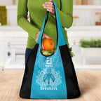 New Zealand Custom Grocery Bag Fire Basketball Maori Tribal Sky Blue - Aussie Hoodie