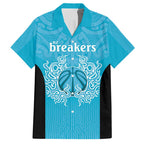 New Zealand Custom Hawaiian Shirt Fire Basketball Maori Tribal Sky Blue - Aussie Hoodie