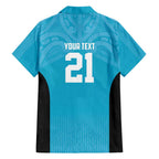New Zealand Custom Hawaiian Shirt Fire Basketball Maori Tribal Sky Blue - Aussie Hoodie