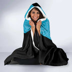 New Zealand Custom Hooded Blanket Fire Basketball Maori Tribal Sky Blue - Aussie Hoodie