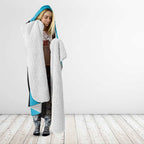 New Zealand Custom Hooded Blanket Fire Basketball Maori Tribal Sky Blue - Aussie Hoodie