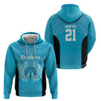 New Zealand Custom Hoodie Fire Basketball Maori Tribal Sky Blue - Aussie Hoodie