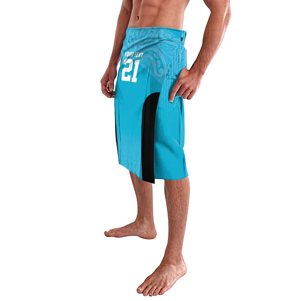 New Zealand Custom Lavalava Fire Basketball Maori Tribal Sky Blue - Aussie Hoodie