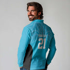 New Zealand Custom Long Sleeve Polo Shirt Fire Basketball Maori Tribal Sky Blue - Aussie Hoodie