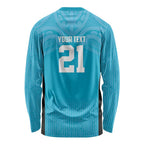 New Zealand Custom Long Sleeve Shirt Fire Basketball Maori Tribal Sky Blue - Aussie Hoodie