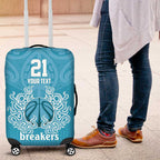 New Zealand Custom Luggage Cover Fire Basketball Maori Tribal Sky Blue - Aussie Hoodie
