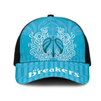 New Zealand Mesh Trucker Cap Fire Basketball Maori Tribal Sky Blue - Aussie Hoodie
