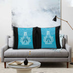 New Zealand Custom Pillow Cover Fire Basketball Maori Tribal Sky Blue - Aussie Hoodie