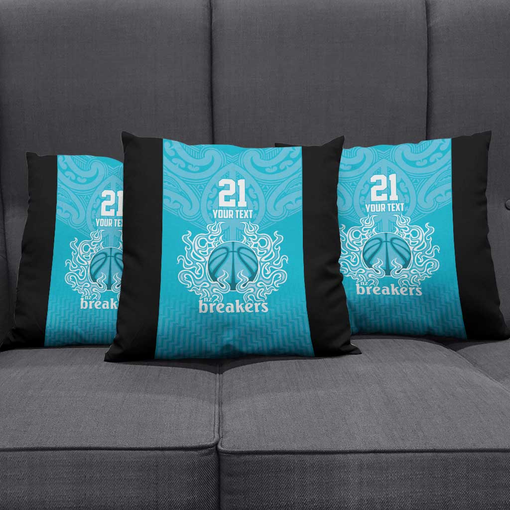 New Zealand Custom Pillow Cover Fire Basketball Maori Tribal Sky Blue - Aussie Hoodie
