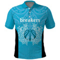 New Zealand Custom Polo Shirt Fire Basketball Maori Tribal Sky Blue - Aussie Hoodie