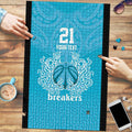 New Zealand Custom Puzzle Fire Basketball Maori Tribal Sky Blue - Aussie Hoodie