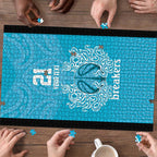 New Zealand Custom Puzzle Fire Basketball Maori Tribal Sky Blue - Aussie Hoodie