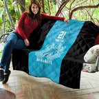 New Zealand Custom Quilt Fire Basketball Maori Tribal Sky Blue - Aussie Hoodie