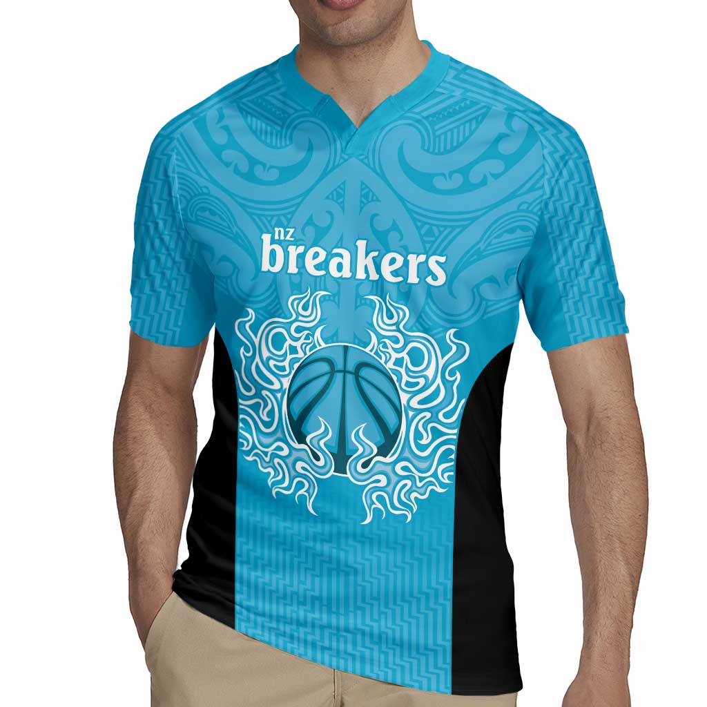 New Zealand Custom Rugby Jersey Fire Basketball Maori Tribal Sky Blue - Aussie Hoodie
