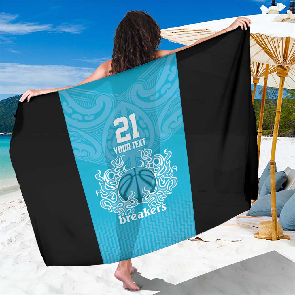 New Zealand Custom Sarong Fire Basketball Maori Tribal Sky Blue - Aussie Hoodie