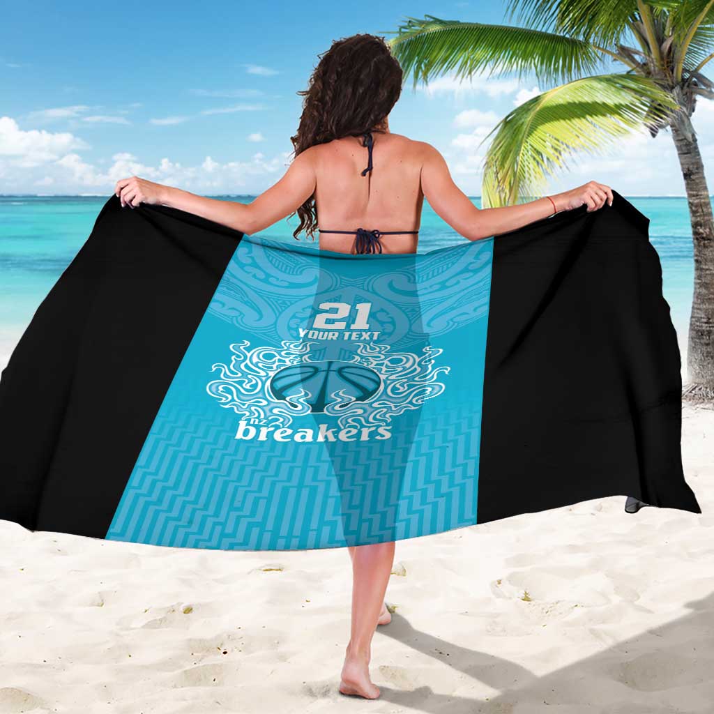 New Zealand Custom Sarong Fire Basketball Maori Tribal Sky Blue - Aussie Hoodie