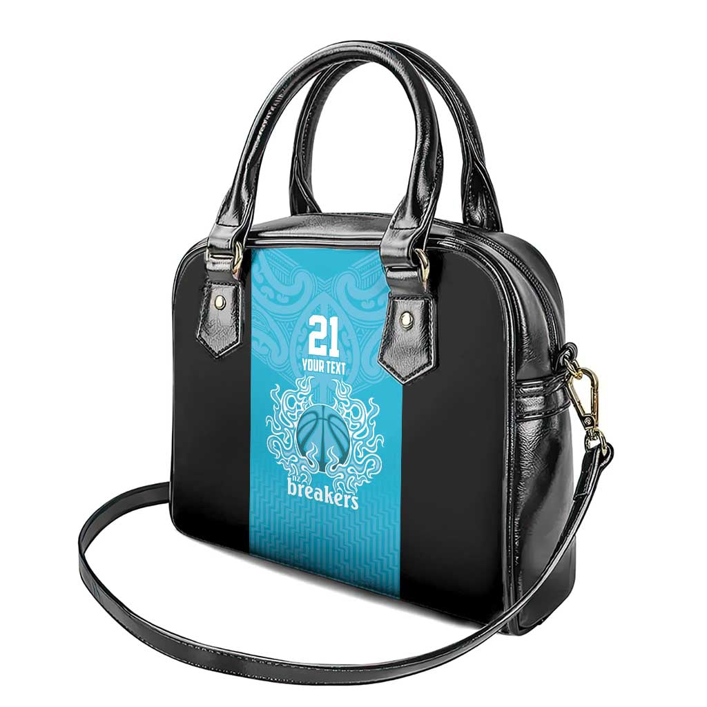 New Zealand Custom Shoulder Handbag Fire Basketball Maori Tribal Sky Blue - Aussie Hoodie