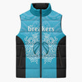 New Zealand Custom Sleeveless Puffer Jacket Fire Basketball Maori Tribal Sky Blue - Aussie Hoodie