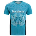 New Zealand Custom T Shirt Fire Basketball Maori Tribal Sky Blue - Aussie Hoodie