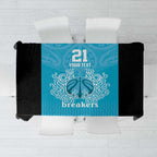 New Zealand Custom Tablecloth Fire Basketball Maori Tribal Sky Blue - Aussie Hoodie