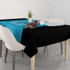 New Zealand Custom Tablecloth Fire Basketball Maori Tribal Sky Blue - Aussie Hoodie