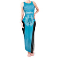 New Zealand Custom Tank Maxi Dress Fire Basketball Maori Tribal Sky Blue - Aussie Hoodie