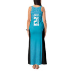 New Zealand Custom Tank Maxi Dress Fire Basketball Maori Tribal Sky Blue - Aussie Hoodie