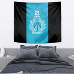 New Zealand Custom Tapestry Fire Basketball Maori Tribal Sky Blue - Aussie Hoodie