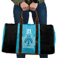New Zealand Custom Travel Bag Fire Basketball Maori Tribal Sky Blue - Aussie Hoodie