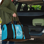 New Zealand Custom Travel Bag Fire Basketball Maori Tribal Sky Blue - Aussie Hoodie