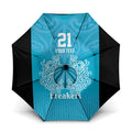 New Zealand Custom Umbrella Fire Basketball Maori Tribal Sky Blue - Aussie Hoodie