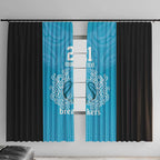 New Zealand Custom Window Curtain Fire Basketball Maori Tribal Sky Blue - Aussie Hoodie