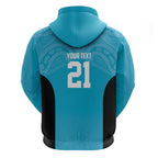 New Zealand Custom Zip Hoodie Fire Basketball Maori Tribal Sky Blue - Aussie Hoodie