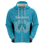 New Zealand Custom Zip Hoodie Fire Basketball Maori Tribal Sky Blue - Aussie Hoodie