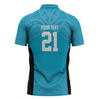 New Zealand Custom Zipper Polo Shirt Fire Basketball Maori Tribal Sky Blue - Aussie Hoodie