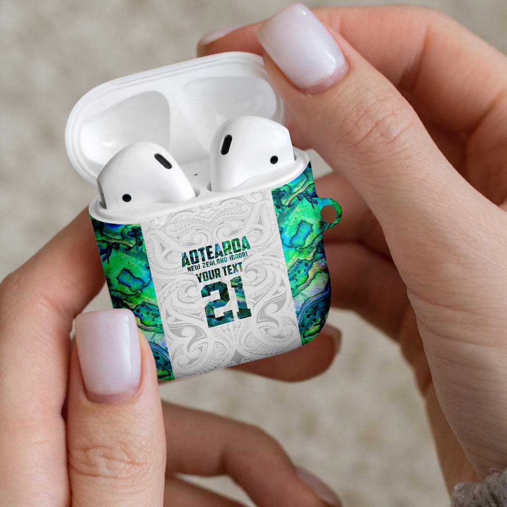Custom New Zealand Aotearoa AirPods Case Green Maori Paua Shell Indigenous - Aussie Hoodie