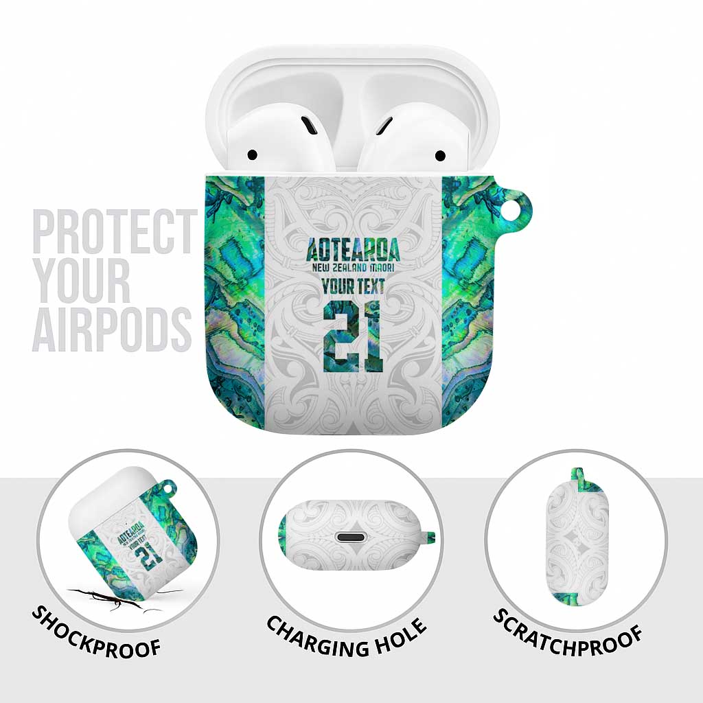 Custom New Zealand Aotearoa AirPods Case Green Maori Paua Shell Indigenous - Aussie Hoodie
