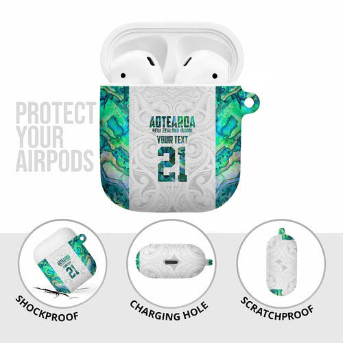 Custom New Zealand Aotearoa AirPods Case Green Maori Paua Shell Indigenous - Aussie Hoodie