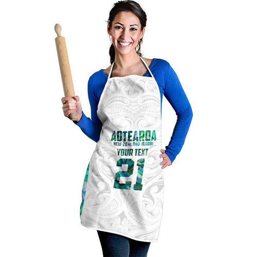 Custom New Zealand Aotearoa Apron Green Maori Paua Shell Indigenous - Aussie Hoodie