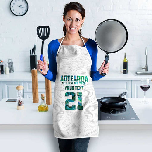 Custom New Zealand Aotearoa Apron Green Maori Paua Shell Indigenous - Aussie Hoodie